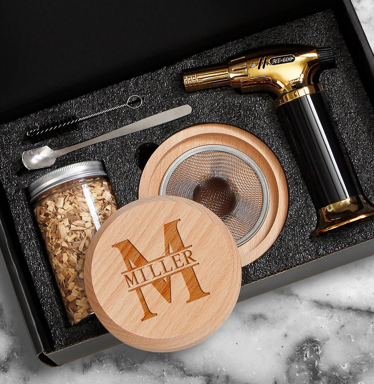 Halo Engraved Cocktail Smoker Kit 5pc with Torch | HomeWetBar.com