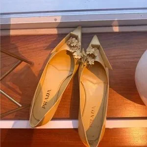 Prada Yellow Floral Embellished Flats | Poshmark