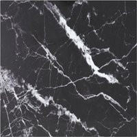 Table Top Black 50x50 cm 6 mm Tempered Glass with Marble Design | Debenhams UK