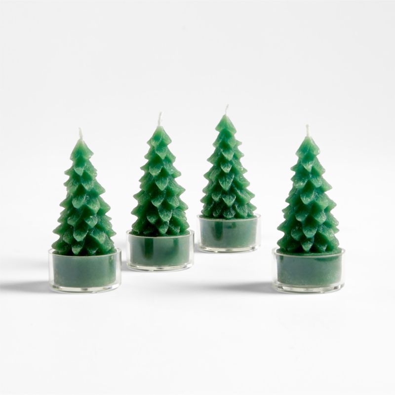 Green Tree Tealights, Set of 4 + Reviews | Crate and Barrel | Crate & Barrel