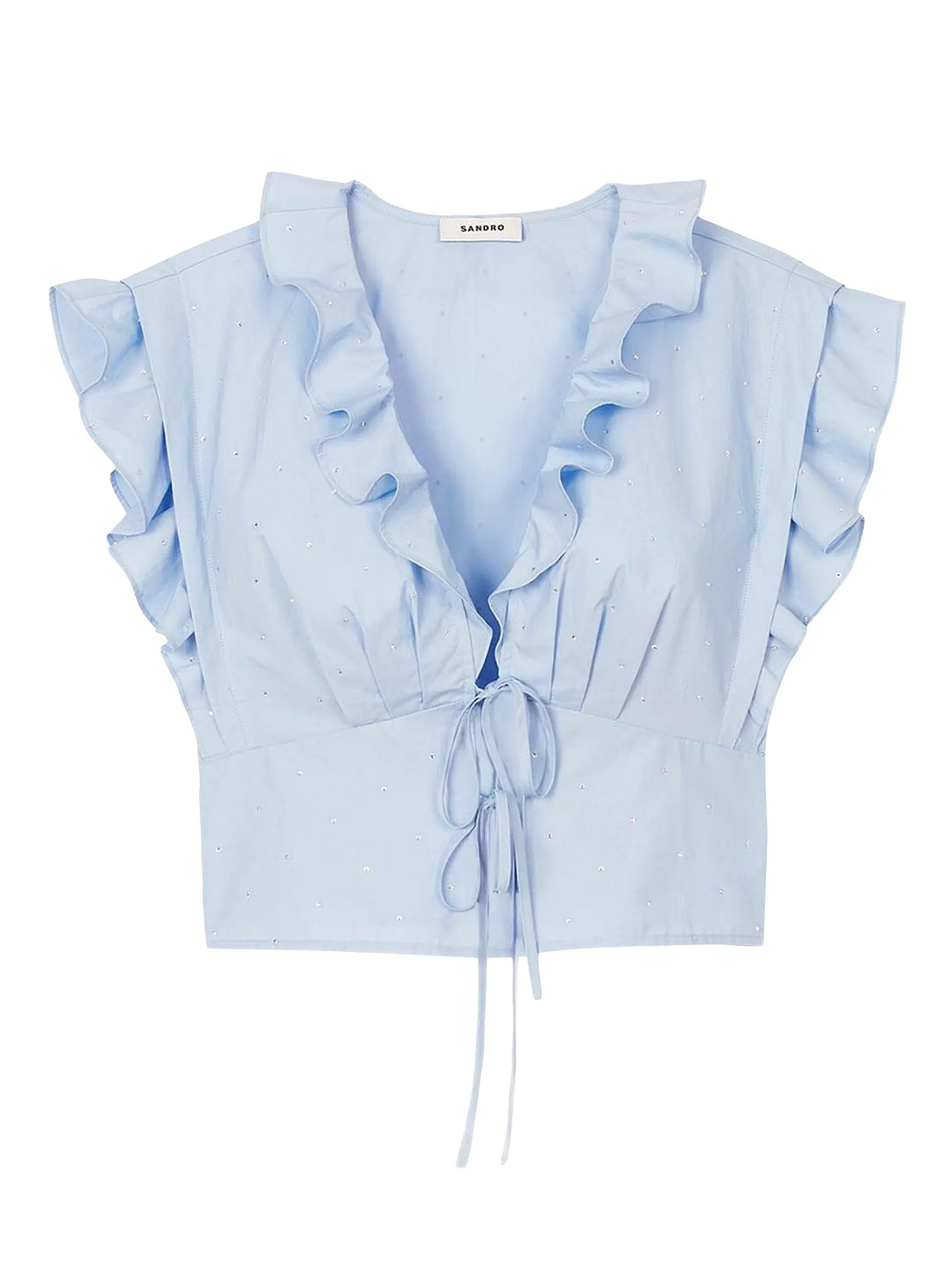 Rhinestone Ruffle Top | Saks Fifth Avenue
