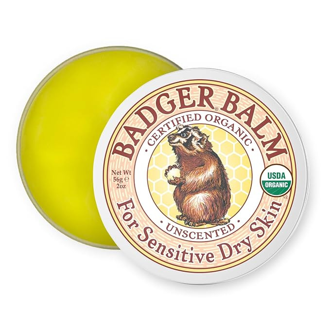 Badger Balm Unscented, 100% Organic Olive Oil & Beeswax, Fragrance Free Hand Cream, Long Lasting ... | Amazon (US)