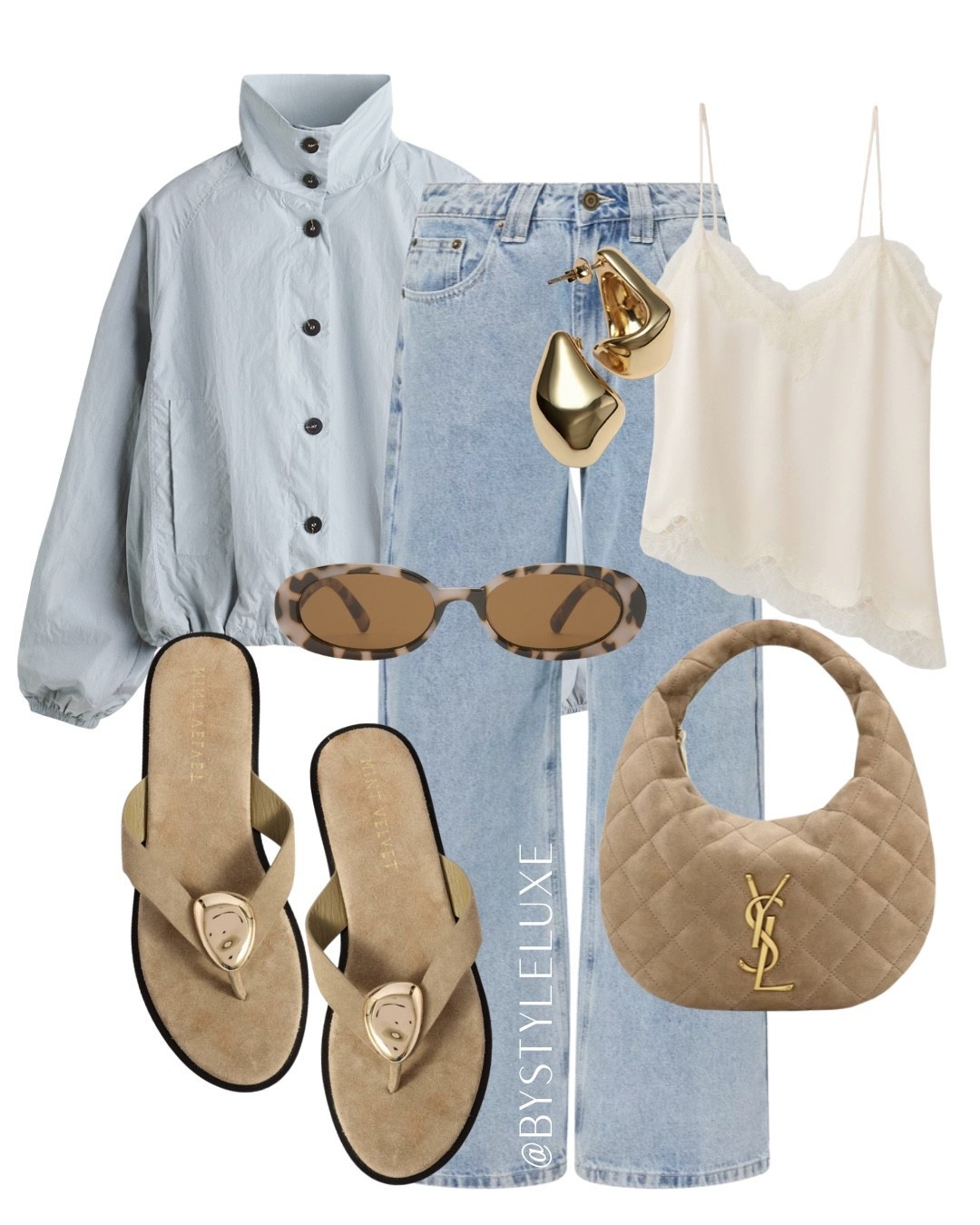 SOMETHING BLUE - Spring blue jacket with jeans and an on trend lace cami for a cool girl vibe 

#jeans #lace #sandals

#LTKspring #LTKsummer #LTKuk