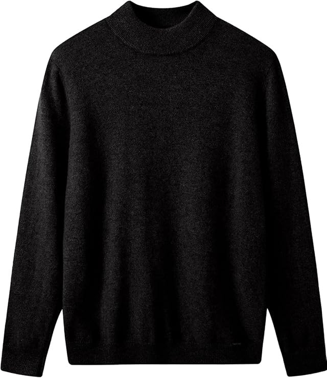 ZHILI Men's Cashmere Sweater Solid Color Mock Neck Knit Sweater | Amazon (US)