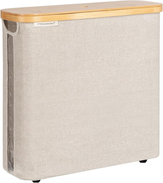 StorageWorks Large Toilet Paper Storage with Bamboo Lid, Toilet Paper Holder Basket for Up to 12 ... | Amazon (US)