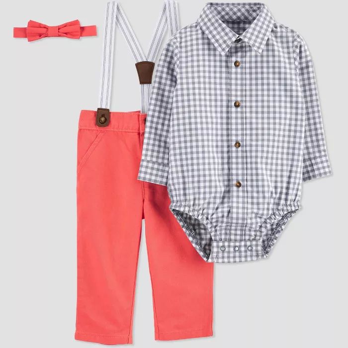 Baby Boys' Easter Dressy Top & Bottom Set - Just One You® made by carter's Gray/Poppy Red | Target