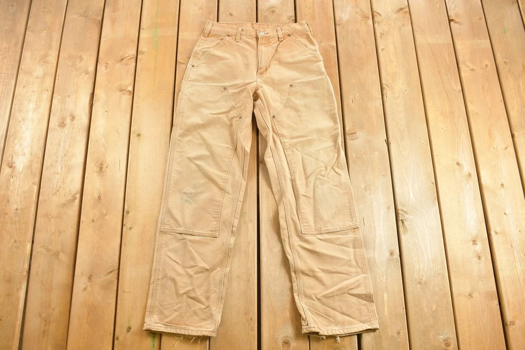 Vintage 1990s Carhartt Beige Double Knee Work Pants Size 30 X 30 / Distressed Carhartt / 90s Work... | Etsy (US)