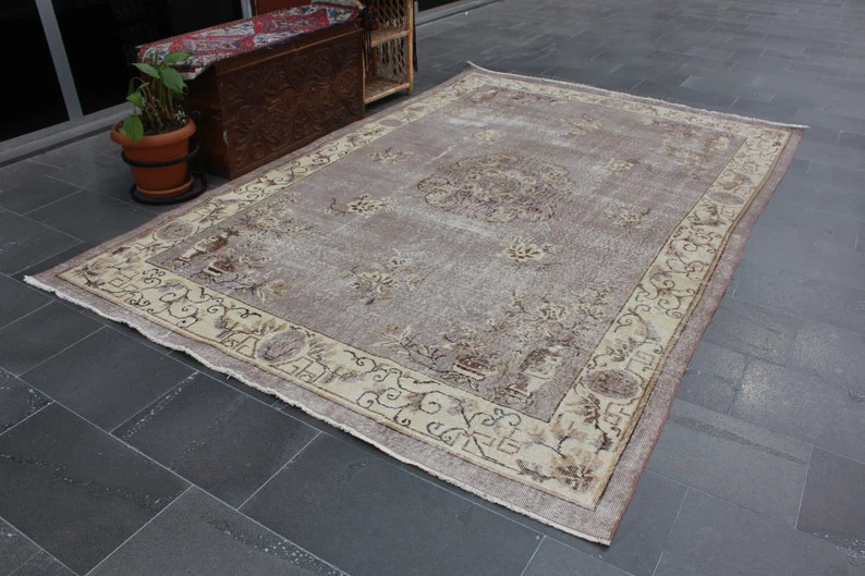 turkish rug, vintage rug, boho rug, area rug Free Shipping 6.5 x 10.3 ft oversize rug,floral rug ... | Etsy (US)