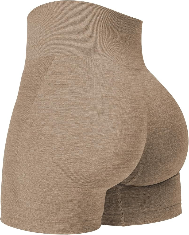 YEOREO Seamless High Waisted Shorts for Women Smile Contour Biker Shorts Gym Yoga Workout | Amazon (US)