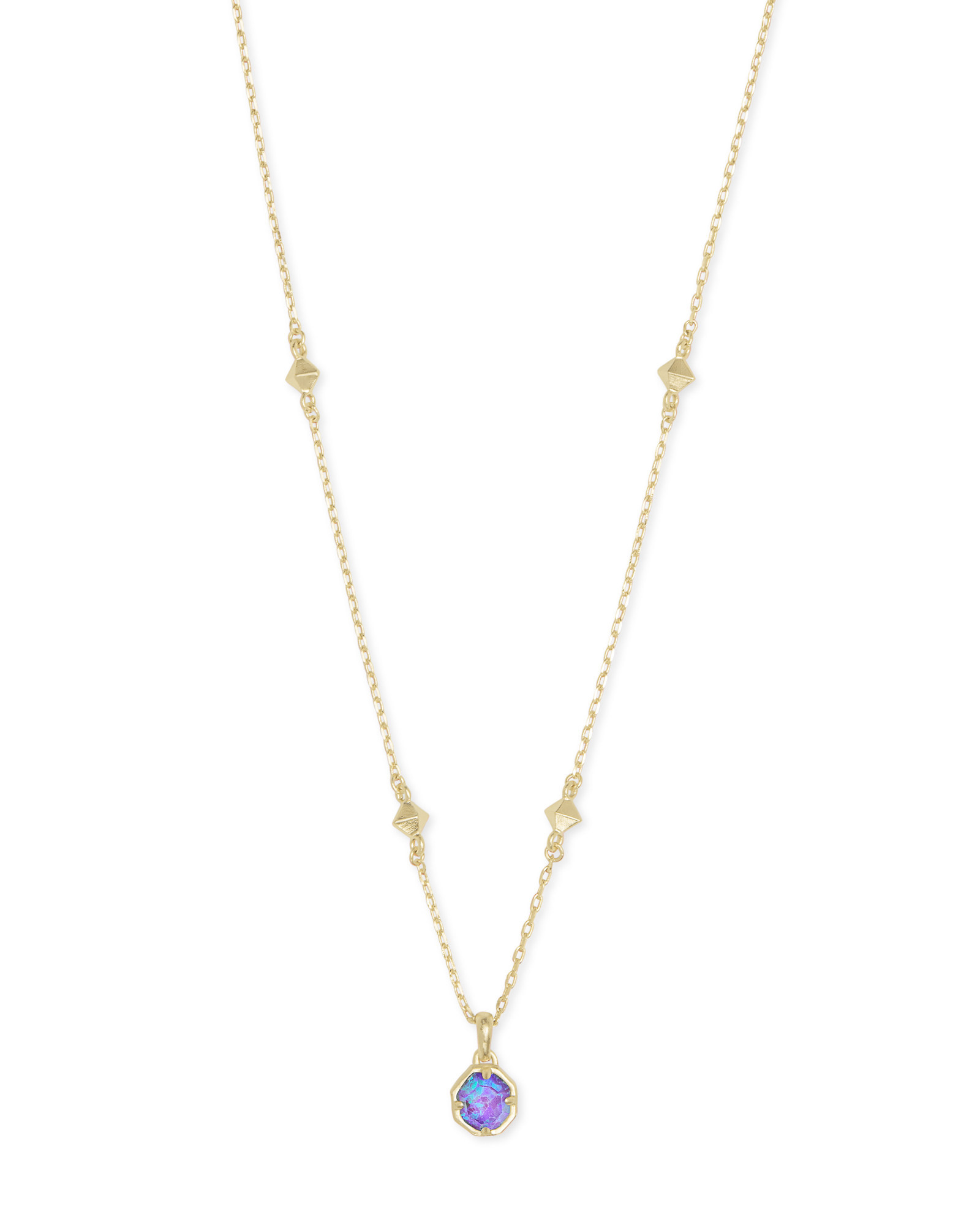 Nola Gold Pendant Necklace in Iridescent Drusy | Kendra Scott