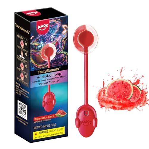 Amos Music Lollipop Candy, Audio Singing Lollipop, Unique Halloween Candy Gift, Individually Wrapped Natural Watermelon Flavor (1 Pack) | Amazon (US)