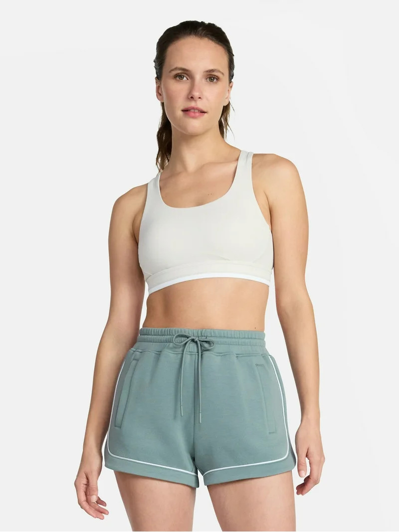 Avia Women's Medium Support Open Back and Contrast Tipping Sports Bra, XS-XXXL | Walmart (US)