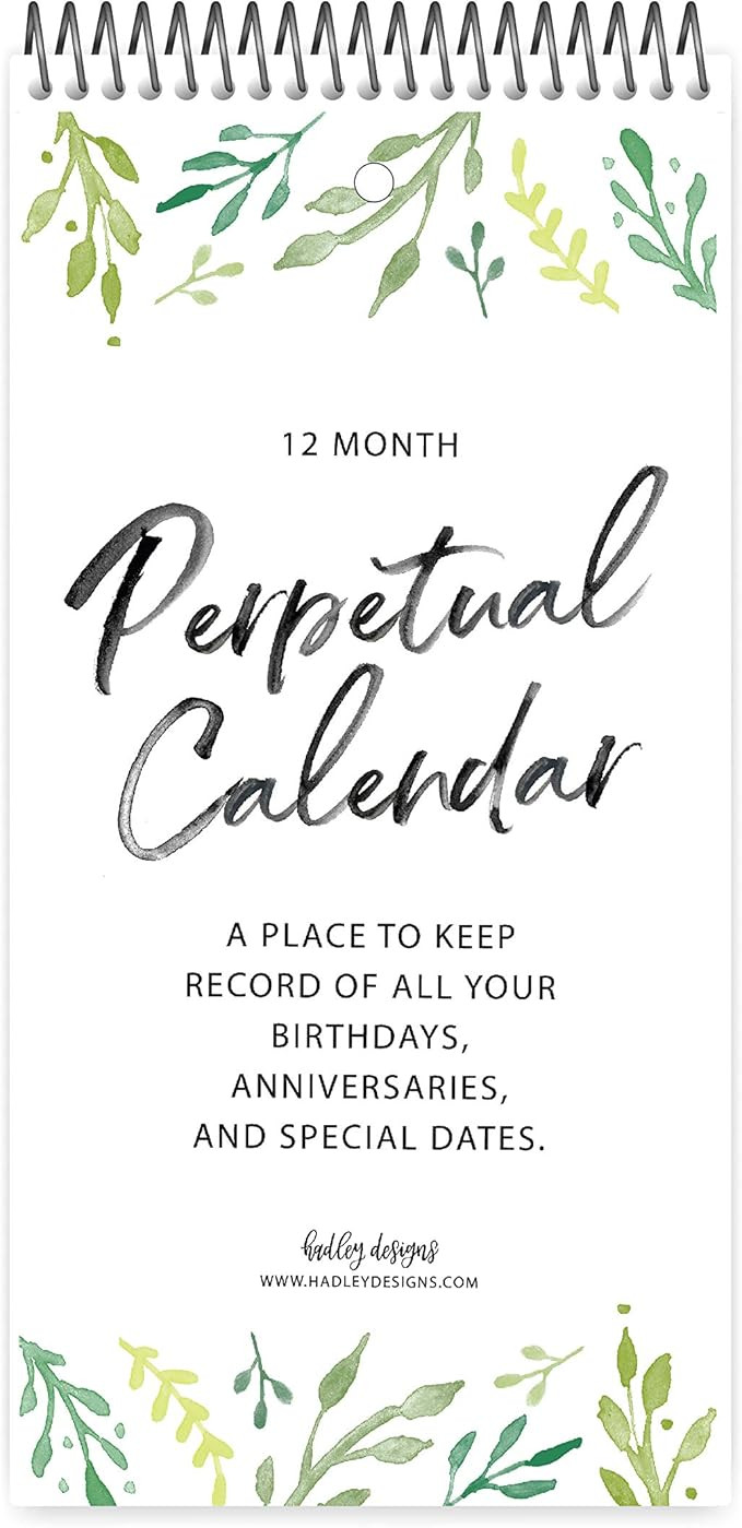 Cute Perpetual Birthday, Anniversary, Special Event Reminder Calendar Book Journal for Important ... | Amazon (US)