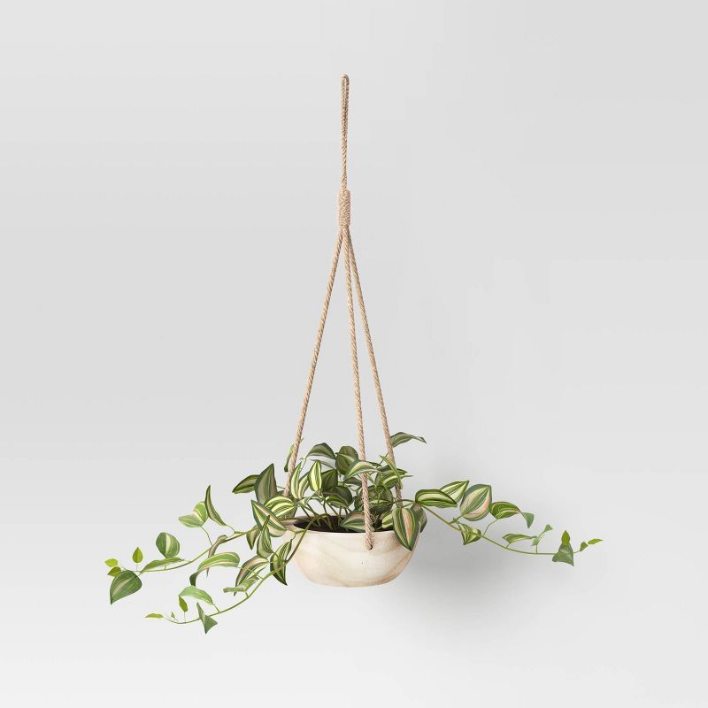 Wood Hanging Planter with Greenery Wall Sculpture Brown - Threshold&#8482; | Target
