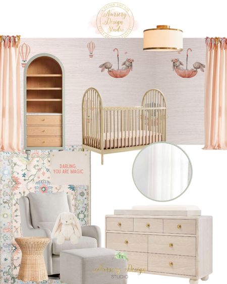 Baby girls whimsical nursery design, nursery storage, nursery rug, glider, crib 

#LTKSaleAlert #LTKBump #LTKKids