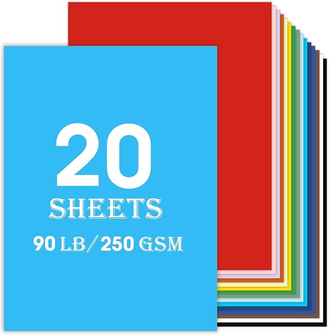 20Sheets 11 x 14 Colored Cardstock Paper, Thick Card stock for Cricut, Large Construction Paper f... | Amazon (US)