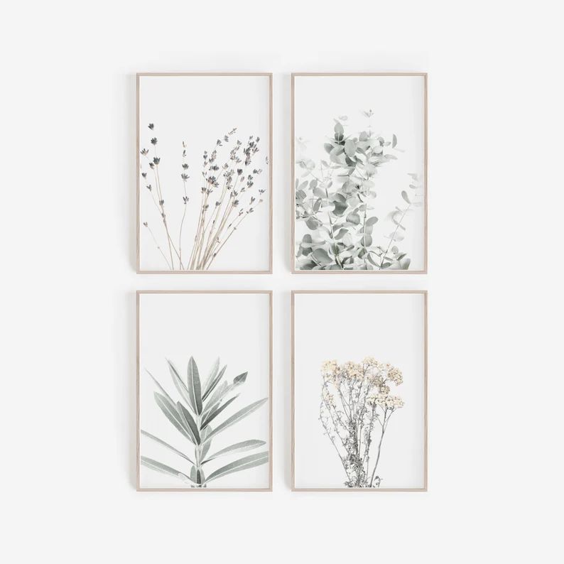 Set of Prints,Wall Art,Set of 4 Print,Digital Print,Printable Wall Art,Botanical Prints,Botanical... | Etsy (US)