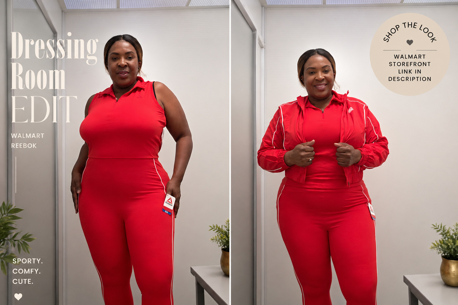 Walmart athleisure has entered the chat
Welcome to The Dressing Room Edit — where we discover what’s actually flattering, elevated, and worth buying for women over 40 🤍

This red Reebok set immediately gave sporty, comfy, and cute. The fabric is soft, breathable, comfortable, and easy to move in… while still looking put together.

And baby… we always love a matching set moment 

Whether you’re running errands, traveling, grabbing lunch, or pretending to work out like me 👀 this is definitely one of those easy throw-on-and-go looks.

Fashion should make you feel confident at every age 

🛍️ Shop my Walmart storefront
Link in description 

#TheDressingRoomEdit #WalmartFashion #ReebokStyle #AthleisureStyle #FashionOver40 #Over40Style #StyleOver40 #WalmartFinds #AffordableFashion #MidlifeStyle #FashionReels #BossdomChronicles 

 #LTKgrwm #LTKOver40 #LTKPlusSize