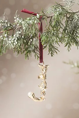 Aurelia Gold Monogram Ornament | Anthropologie (US)