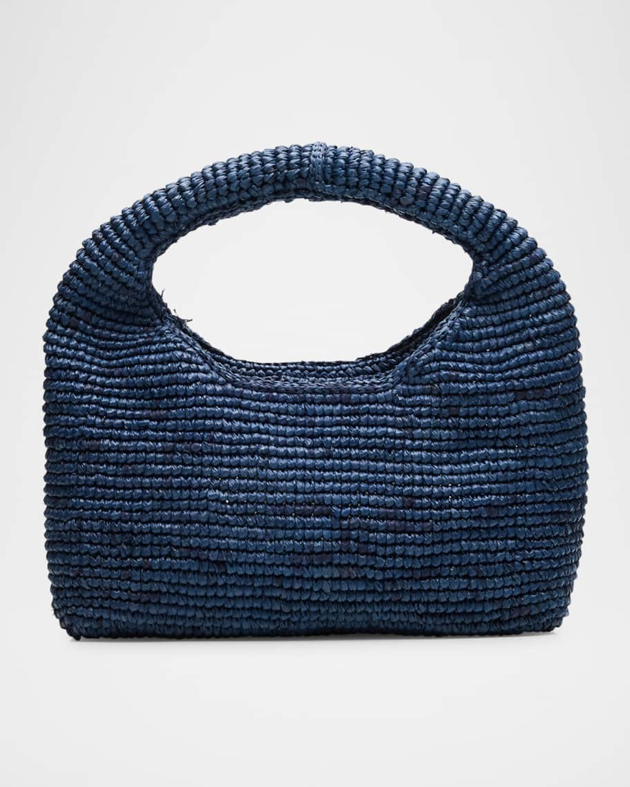 Half Moon Raffia Top-Handle Bag | Neiman Marcus