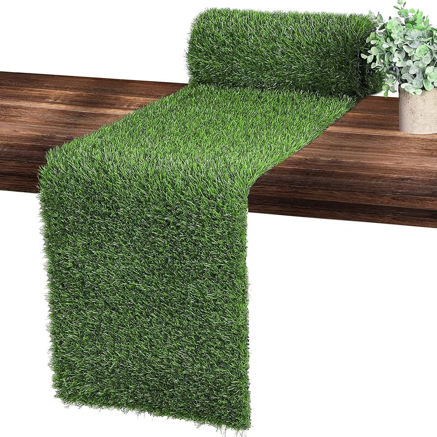 Ruisita Artificial Grass Table Runners 12 x 36 Inch Synthetic Grass Table Runners Grass Rug Table... | Amazon (US)