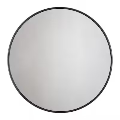 Habitat 30-in W x 0.5-in H Round Black Framed Wall Mirror | Lowe's