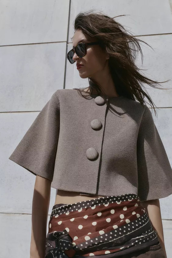 COVERED BUTTON KNIT CARDIGAN | Zara Canada