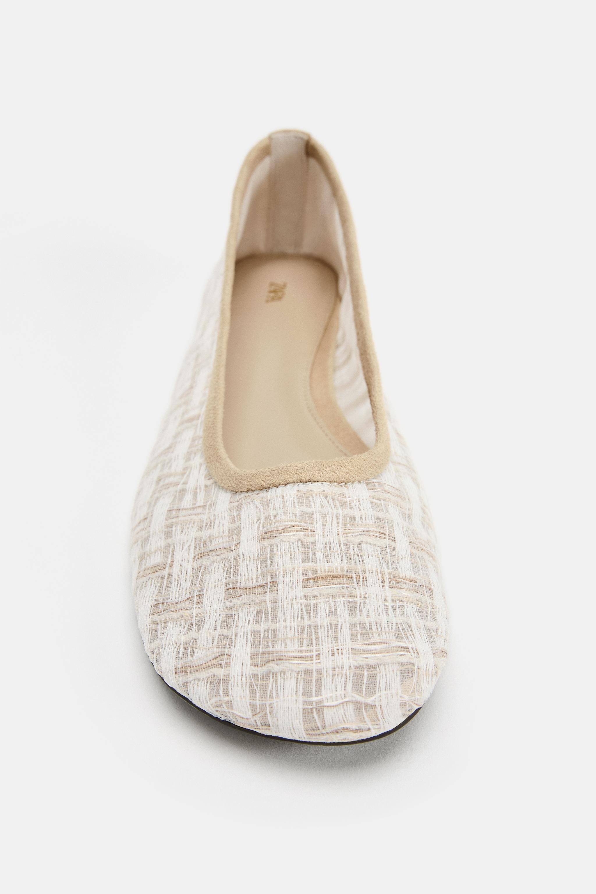 TEXTURED FABRIC BALLERINA FLATS | Zara US