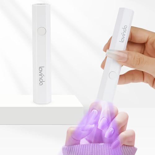 Lavinda Handheld UV Light for Gel Nails, Mini Nail Lamp, Portable Cordless Rechargeable UV Led Nail Lamp Nail Dryer for Fast Curing Gel Polish USB Flashlight for Home DIY Manicure | Amazon (US)