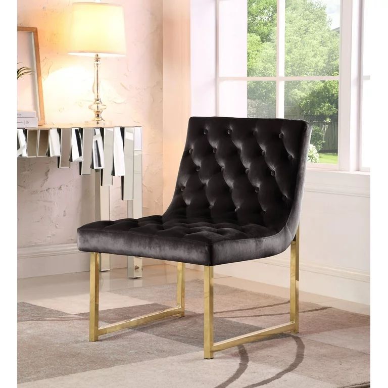 Chic Home Tatiana Accent Chair Sleek Elegant Tufted Velvet Upholstery Plush Cushion Brass Finishe... | Walmart (US)