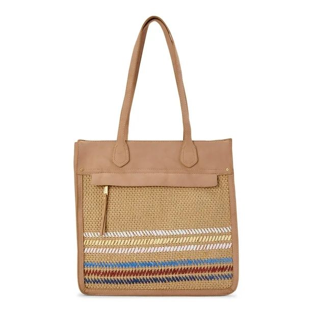 Abbie & Emmie Catalina Woven Raaffia Straw Tote | Walmart (US)