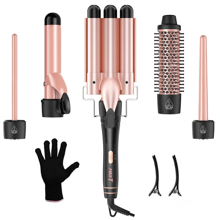 MAXT 5-in-1 Curling Iron Set, Hair Waver, Curling Irons for Hair, Curling Wand Set, Hair Crimper ... | Walmart (US)