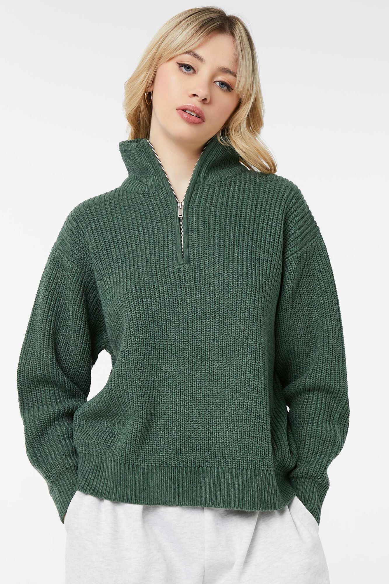 Half-Zip Mock Neck Sweater | Ardene