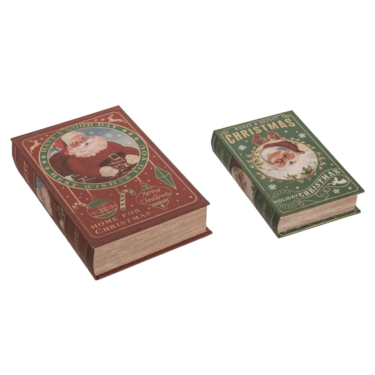 The Holiday Aisle® Wood 11.81 in. Multicolor Christmas Books Set of 2 | Wayfair North America