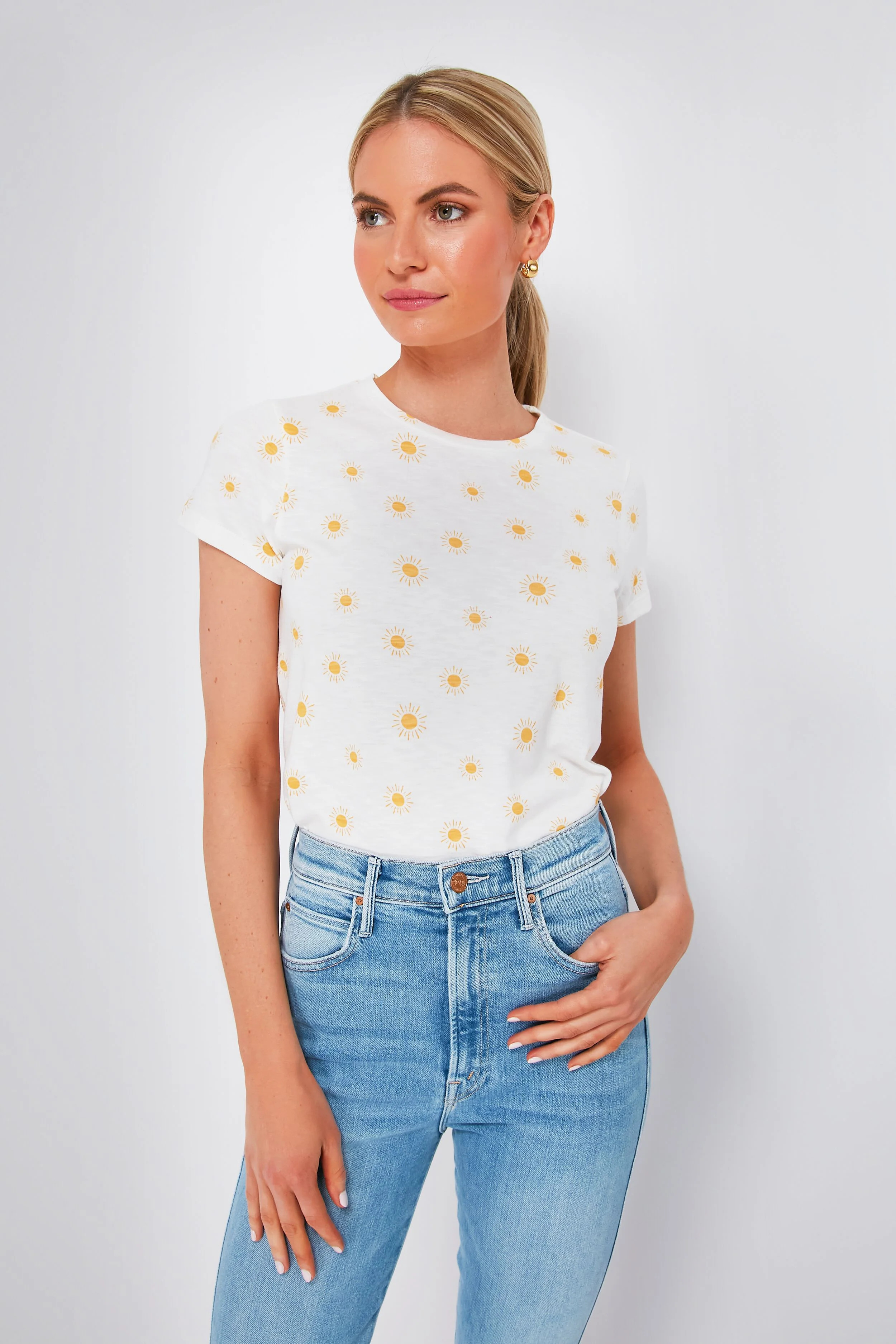 Gold Sun Print Swing Crew Tee | Tuckernuck (US)
