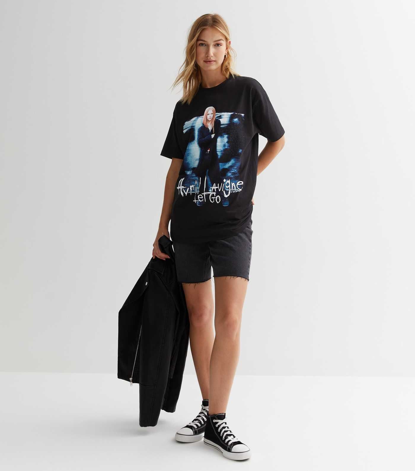 Black Logo Avril Lavigne Let Go Oversized T-Shirt
						
						Add to Saved Items
						Remove fr... | New Look (UK)