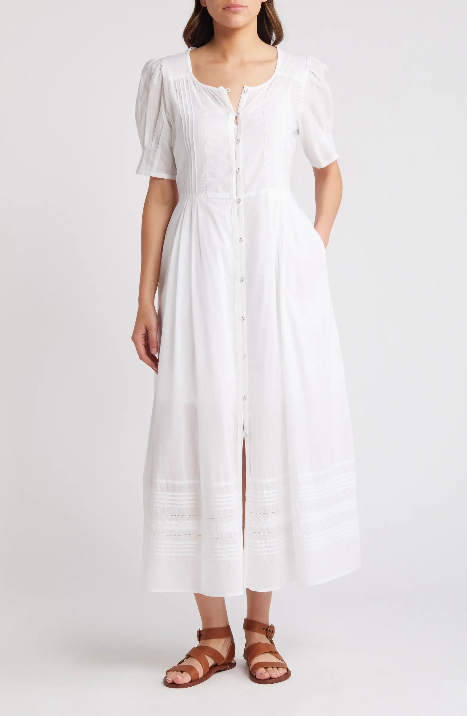 Pintuck Cotton Maxi Dress | Nordstrom