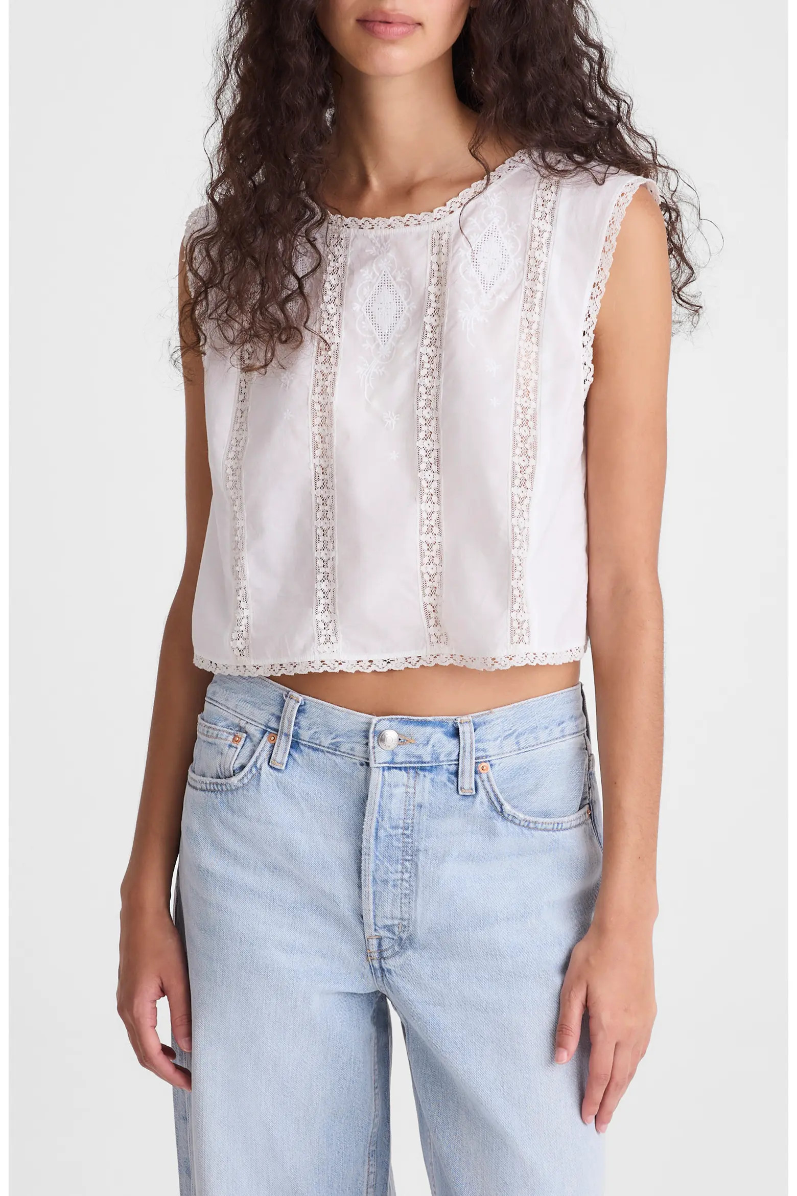 Embroidered Lace Insert Top (Women) | Nordstrom | Nordstrom