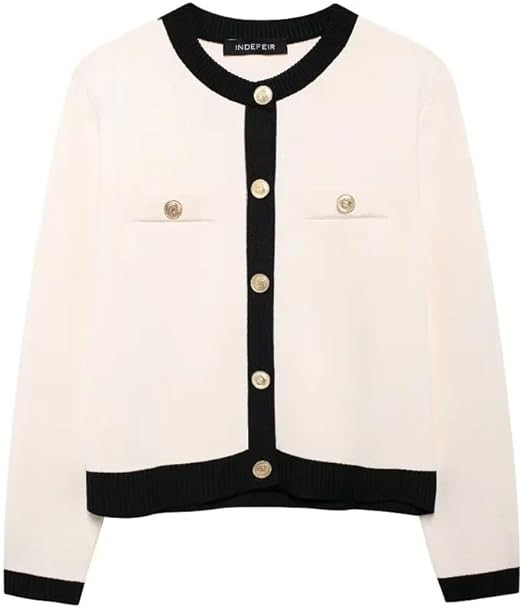 Women's Fashion Soft Fabric Knit Cardigan Sweater Button Down Long Sleeve Trendy Winter Top Cropp... | Amazon (US)