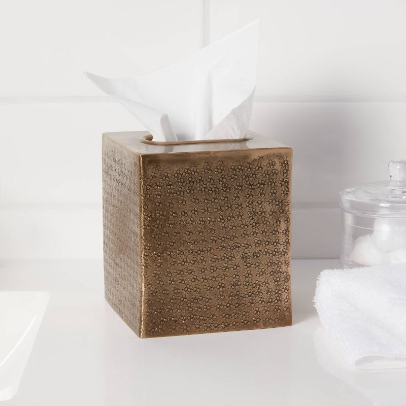 Hammered Metal Tissue Cover Brass - Threshold™ | Target