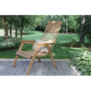 2 pc. Samera Teak & Bohemian Basket Loungers | Bed Bath & Beyond