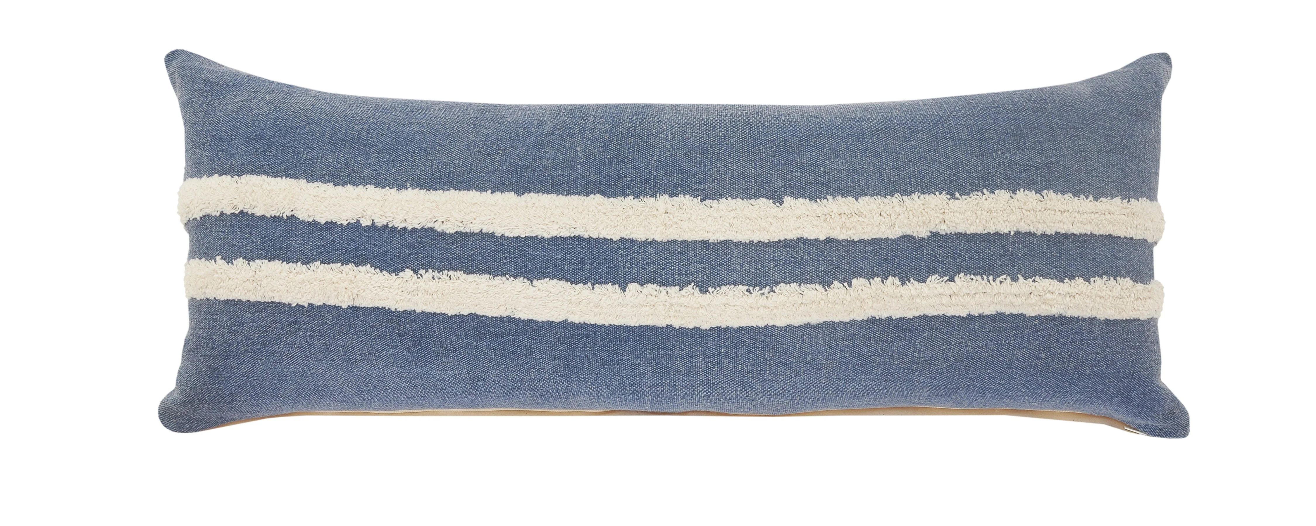 LR Home Double Center Striped Lumber Throw Pillow, 14" x 36", Blue / White - Walmart.com | Walmart (US)