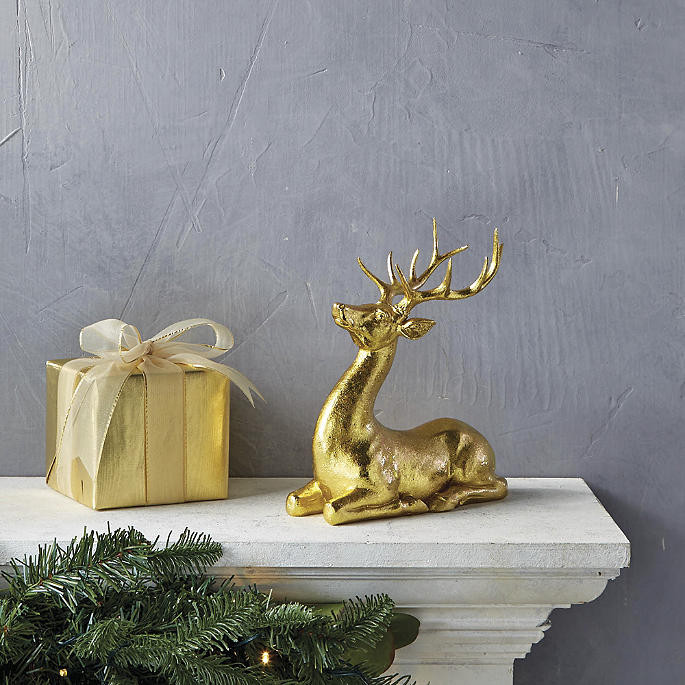 Metallic Shimmer Mantel Deer | Frontgate | Frontgate