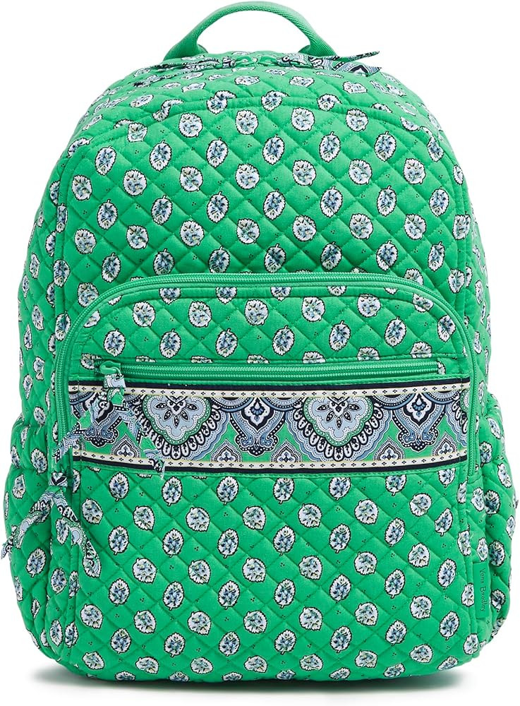 Vera Bradley Cotton Campus Backpack, Garden Green Leaf | Amazon (US)