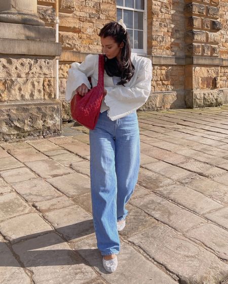 Spring outfits 2024
Jackets 
Straight leg jeans
Ballet flats
Woven bag 
Red bag 

#LTKshoecrush #LTKstyletip #LTKeurope