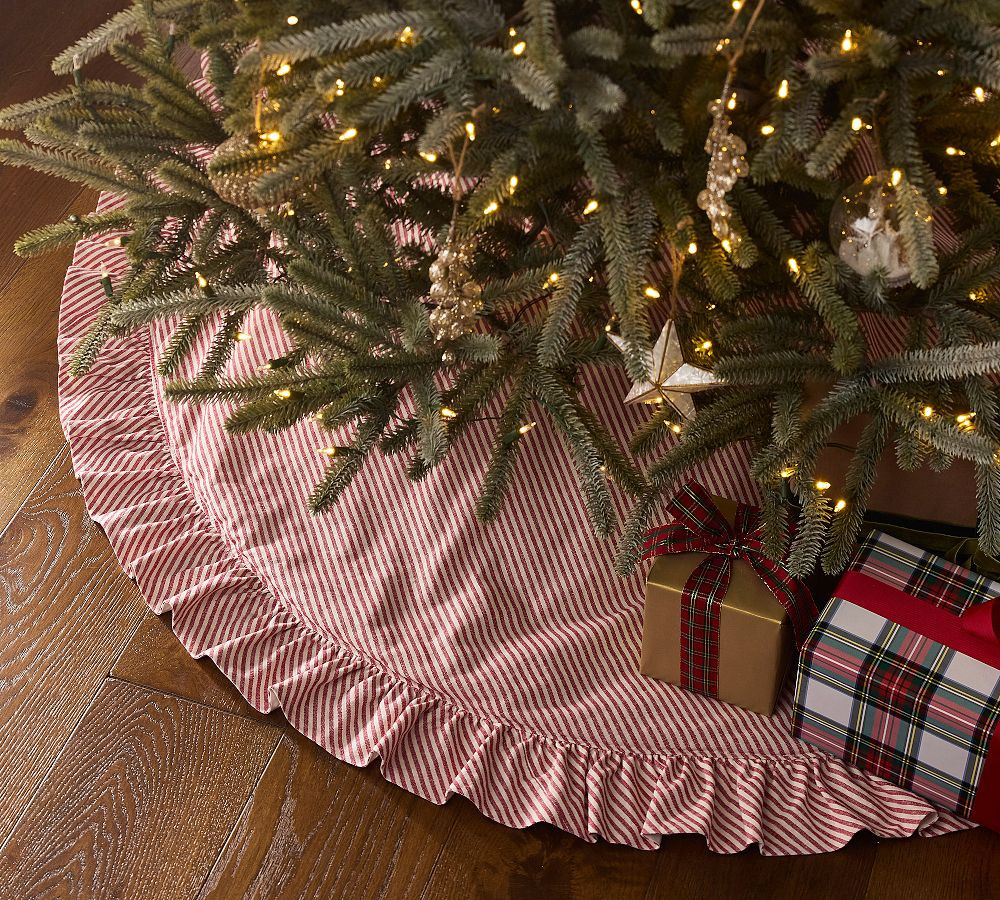 Wheaton Stripe Tree Skirt | Pottery Barn (US)