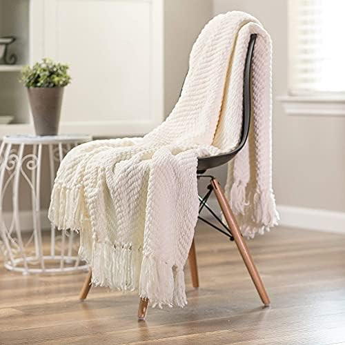 Chanasya Textured Knitted Super Soft Throw Blanket with Tassels - Warm Fluffy Cozy Plush Knit - f... | Amazon (US)