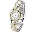 JewelryWe Women's Ultra Thin Easy Reader Watch with Elastic Strap, Golden/Silver Watch for Valent... | Amazon (US)