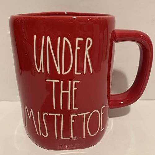 Rae Dunn UNDER THE MISTLETOE Mug allside red - Christmas themed - Ceramic | Amazon (US)