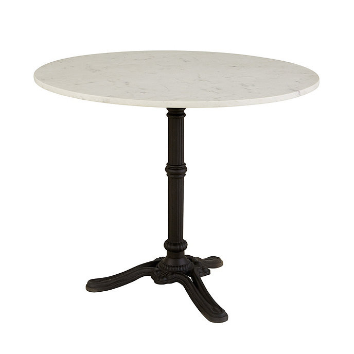 Lisette Marble Bistro Table Top with Iron Base in Black | Ballard Designs, Inc.
